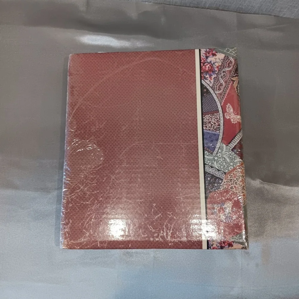 Vintage‎ Photo Album 3 Ring Binder 80 Slip In Pockets Multicolor Memory Book